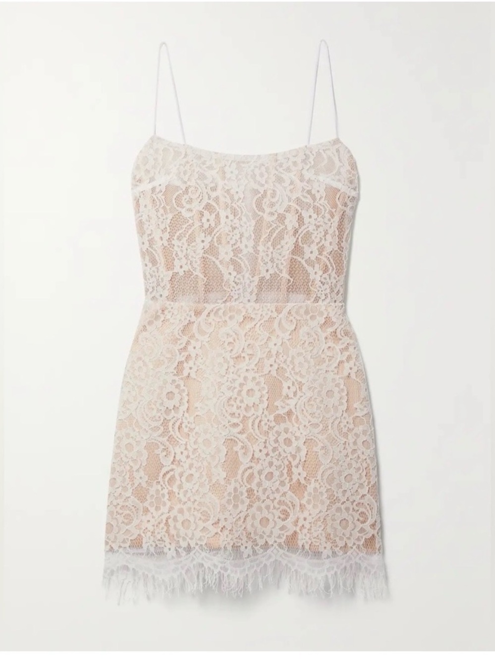 Rasario white and nude lace mini dress XS US 2 IT 38